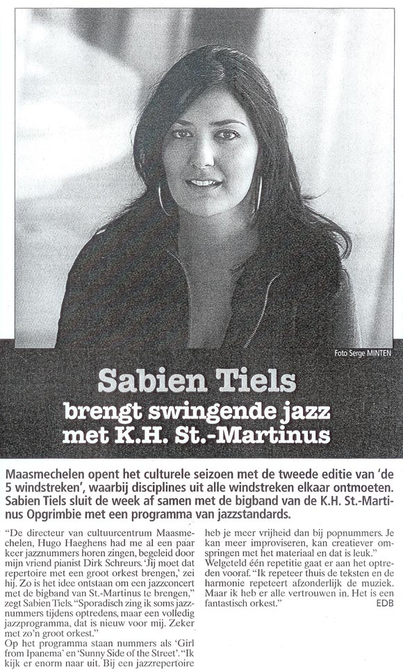 Sabine Tiels brengt swingende jazz met K.H. St.-Martinus