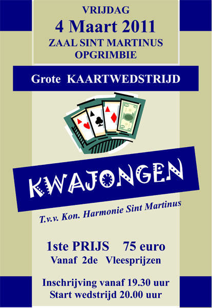 Kaartwedstrijd 'Kwajongen' t.v.v. K.H.S.M.