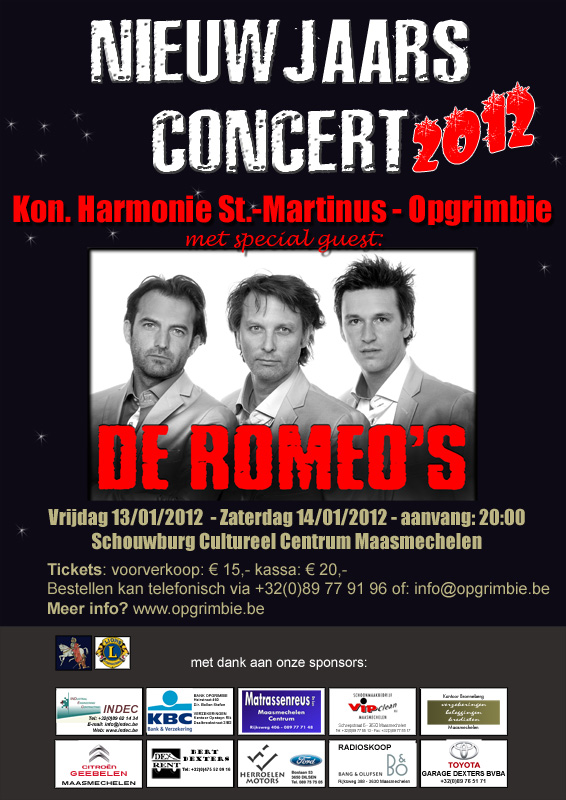 Nieuwjaarsconcert 2012 met de Romeo's!