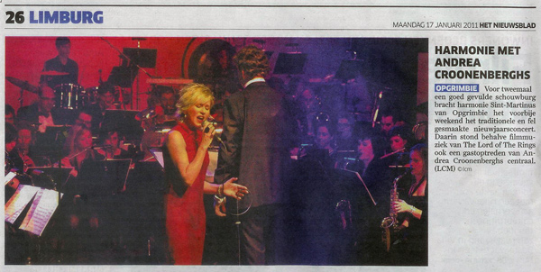 Nieuwjaarsconcert 2011 in het Nieuwsblad!